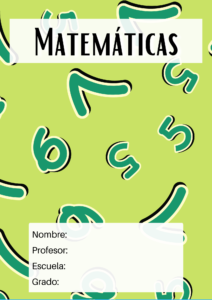 portada para matemáticas verde