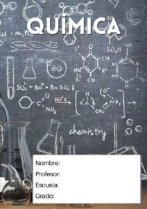 portada de química pizarra